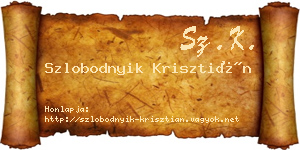 Szlobodnyik Krisztián névjegykártya