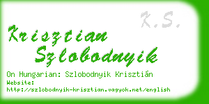 krisztian szlobodnyik business card